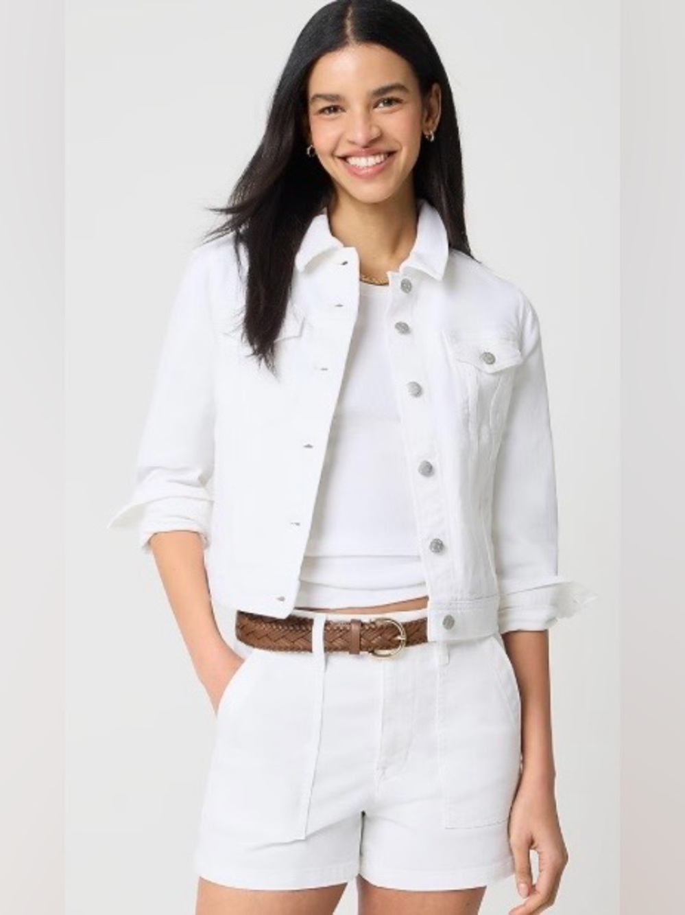 J. Crew Factory Classic Jean Jacket in White Wash